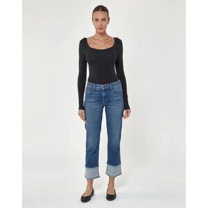Parker Smith Cropped Straight Leg Jeans With w/Raw Cuff